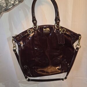 Coach Patent Leather Madison Lindsey Satchel Bag 18627